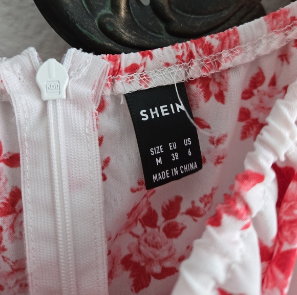 Shein Floral Puff Sleeve Dress - Picture 6 of 7